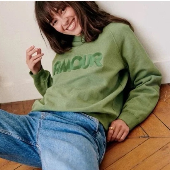 Sezane Amour Organic Cotton Sweatshirt size M - Picture 2 of 7